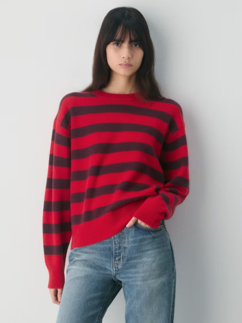 NWT Aritzia Essential Cashmere RELIC Sweater Flashing Red/Cardovan XS